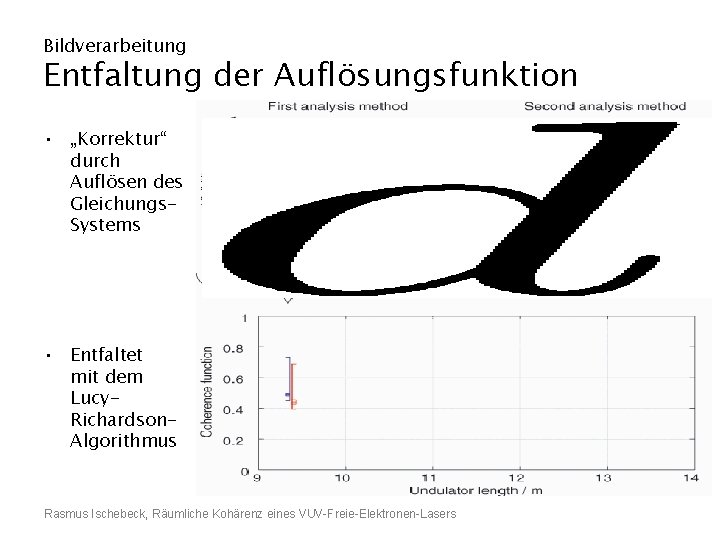 Bildverarbeitung Entfaltung der Auflösungsfunktion • „Korrektur“ durch Auflösen des Gleichungs. Systems • Entfaltet mit