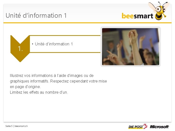 Unité d’information 1 1. • Unité d’information 1 Illustrez vos informations à l’aide d’images