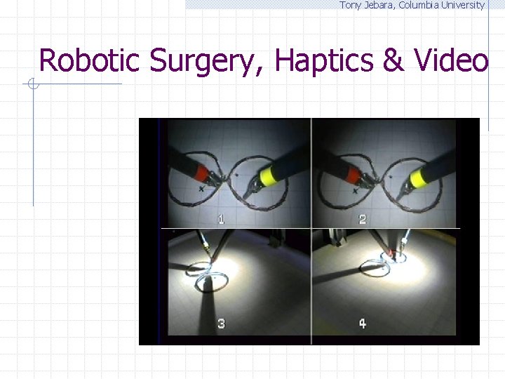 Tony Jebara, Columbia University Robotic Surgery, Haptics & Video 