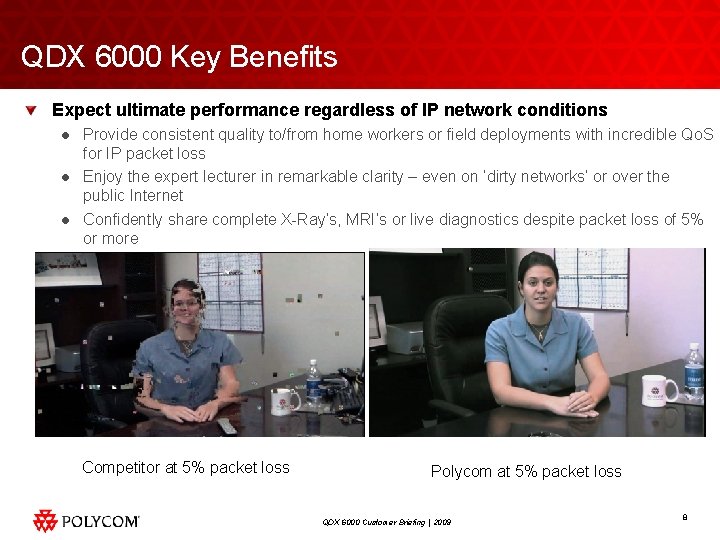 QDX 6000 Key Benefits Expect ultimate performance regardless of IP network conditions l l