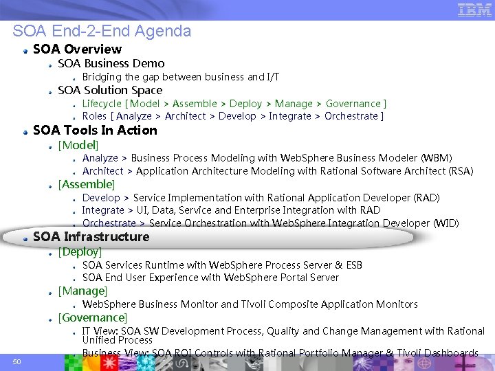 SOA End-2 -End Agenda SOA Overview SOA Business Demo Bridging the gap between business