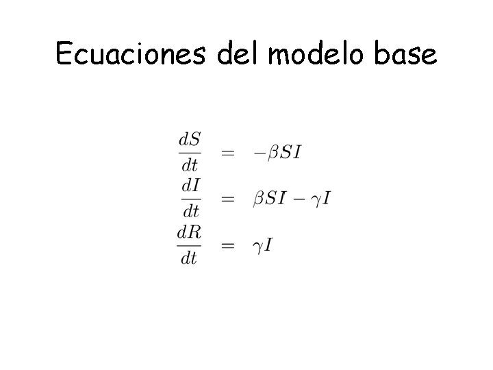 Ecuaciones del modelo base 