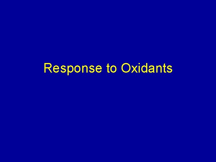 Response to Oxidants 