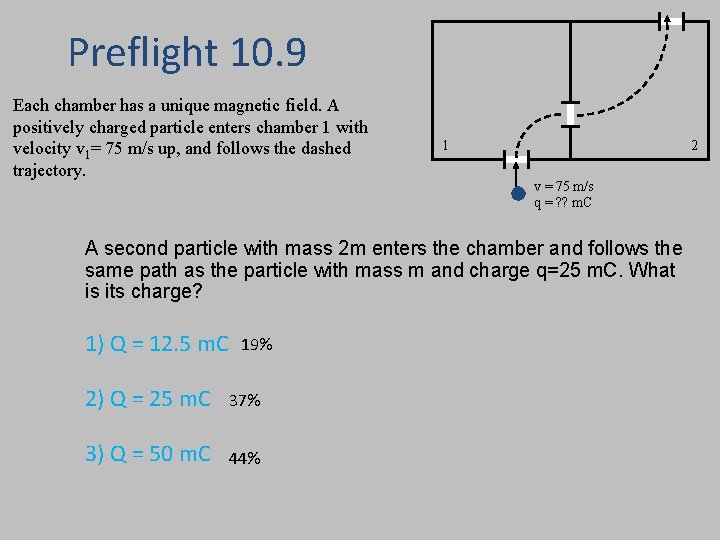 Preflight 10. 9 Each chamber has a unique magnetic field. A positively charged particle