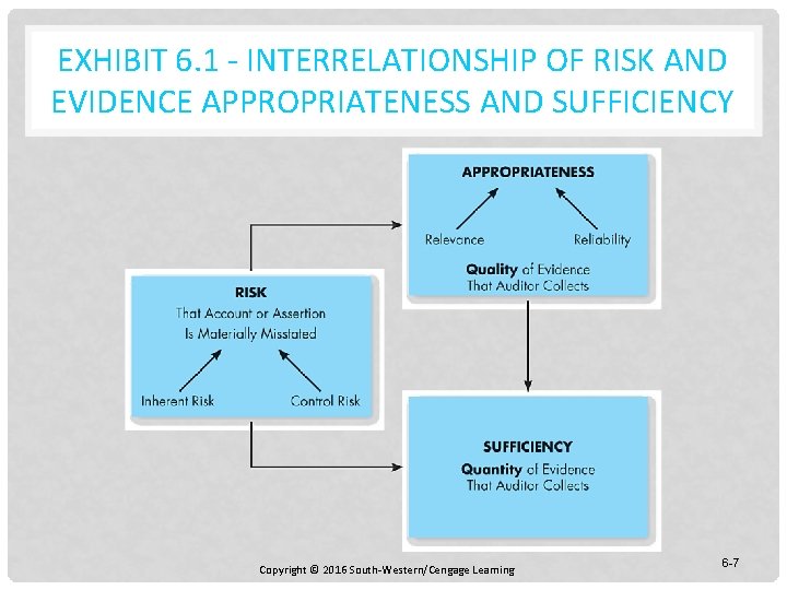 EXHIBIT 6. 1 - INTERRELATIONSHIP OF RISK AND EVIDENCE APPROPRIATENESS AND SUFFICIENCY Copyright ©