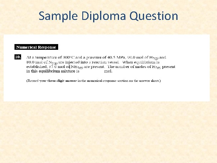 Sample Diploma Question 