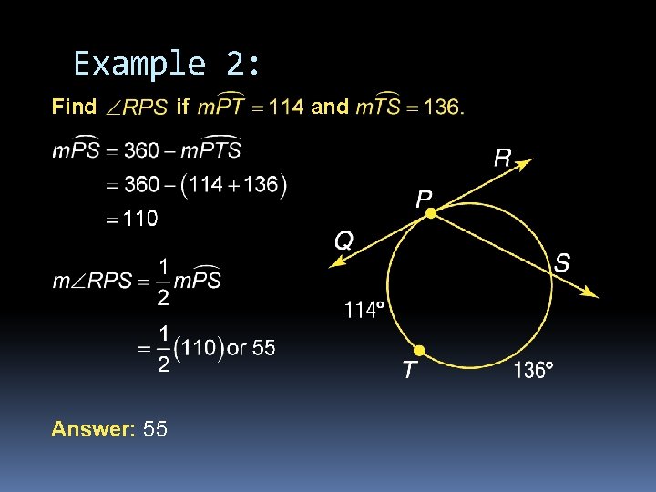 Example 2: Find Answer: 55 if and 