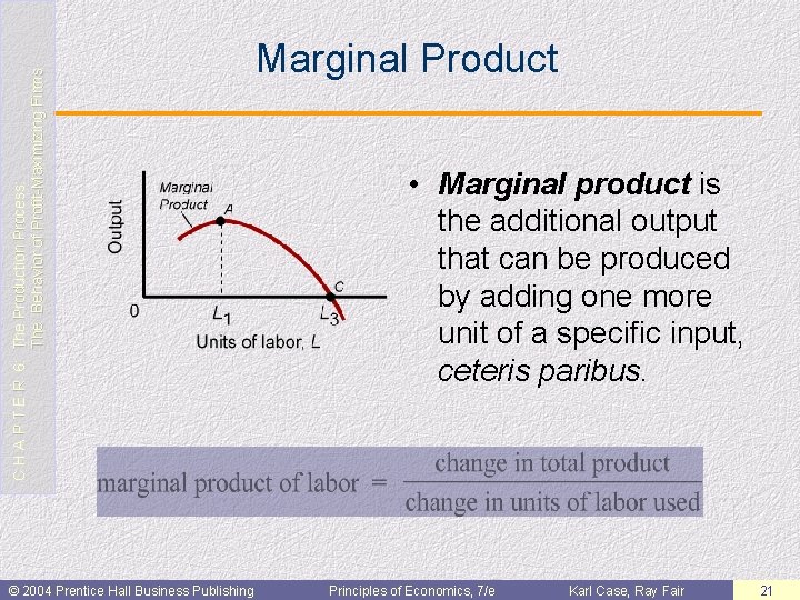 C H A P T E R 6: The Production Process: The Behavior of