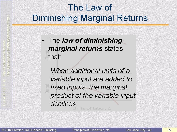 C H A P T E R 6: The Production Process: The Behavior of