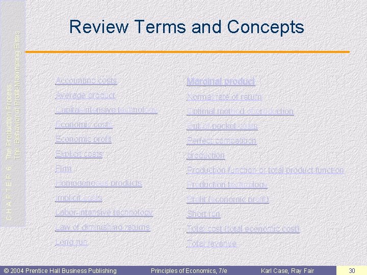 C H A P T E R 6: The Production Process: The Behavior of