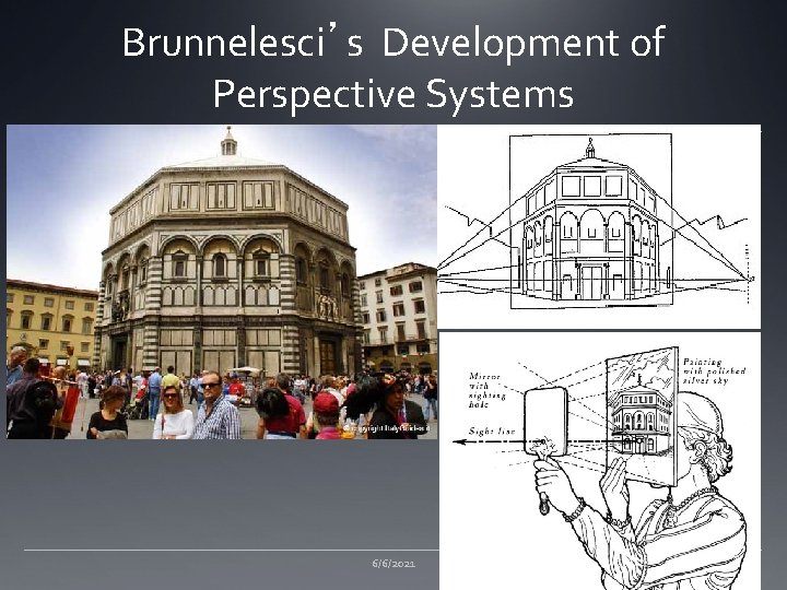 Brunnelesci’s Development of Perspective Systems 6/6/2021 10 