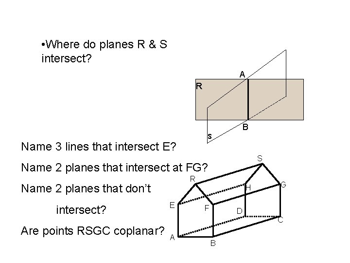  • Where do planes R & S intersect? A R B s Name
