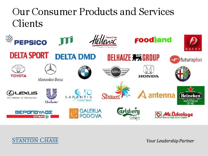 Our Consumer Products and Services Clients 