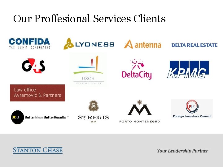 Our Proffesional Services Clients 