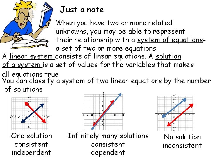 Just a note When you have two or more related unknowns, you may be