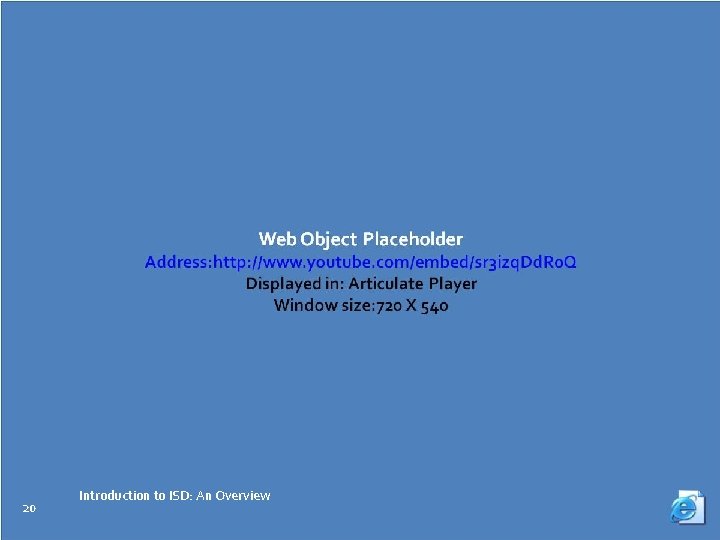 20 Introduction to ISD: An Overview 