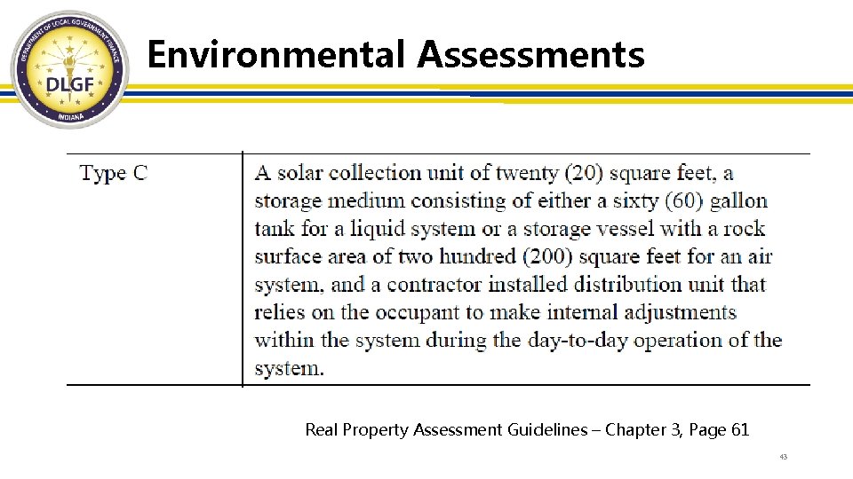 Environmental Assessments Real Property Assessment Guidelines – Chapter 3, Page 61 43 