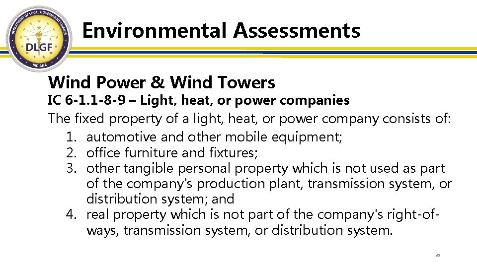 Environmental Assessments Wind Power & Wind Towers IC 6 -1. 1 -8 -9 –