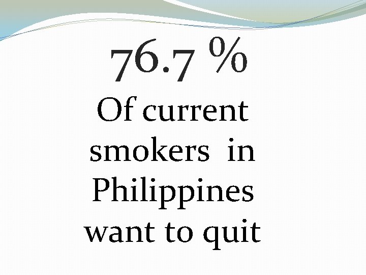 76. 7 % Of current smokers in Philippines want to quit 