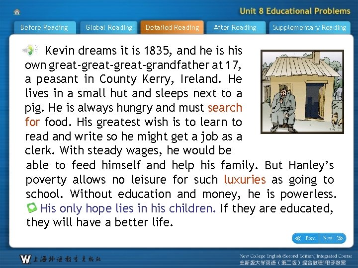 Before Reading Global Reading Detailed Reading After Reading Supplementary Reading Kevin dreams it is