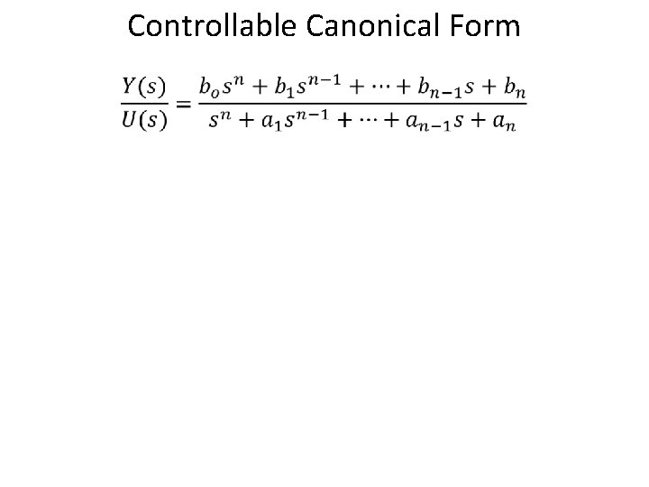 Controllable Canonical Form 