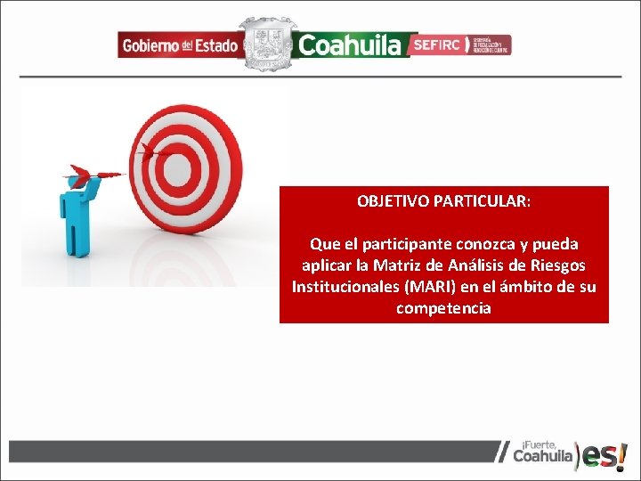 OBJETIVO PARTICULAR: Que el participante conozca y pueda aplicar la Matriz de Análisis de