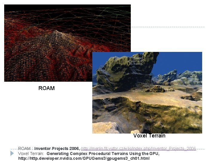 ROAM Voxel Terrain ROAM : Inventor Projects 2006, http: //merlin. fit. vutbr. cz/wiki/index. php/Inventor_Projects_2006