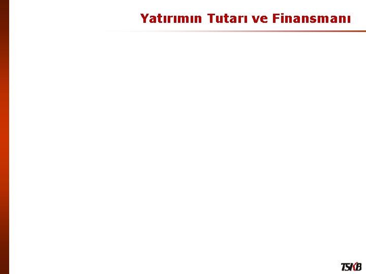 Yatırımın Tutarı ve Finansmanı 