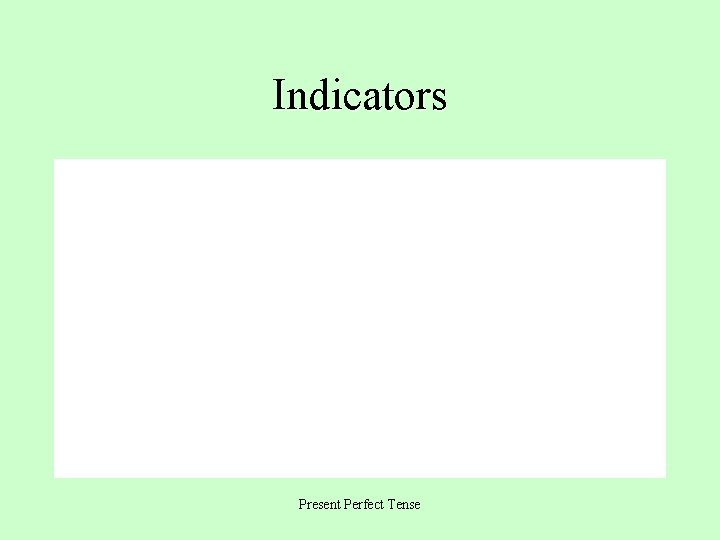 Indicators Present Perfect Tense 