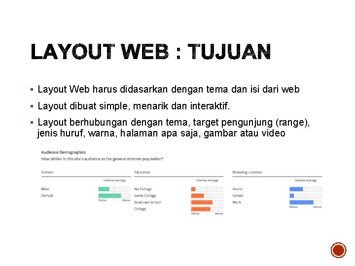 § Layout Web harus didasarkan dengan tema dan isi dari web § Layout dibuat