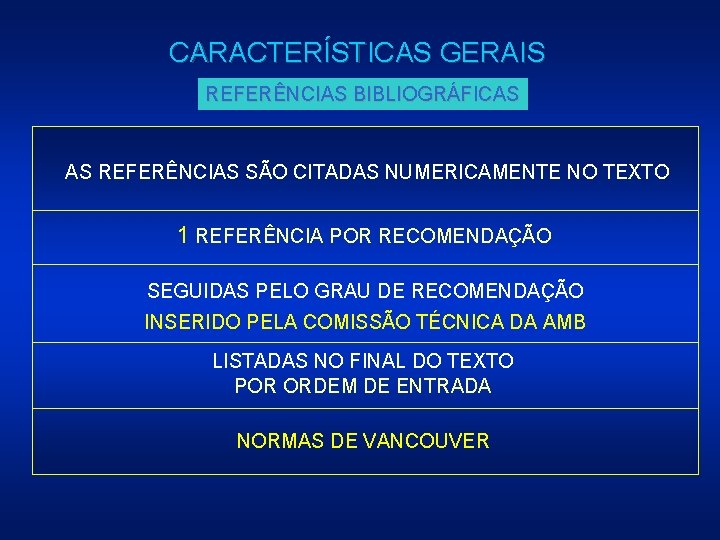 CARACTERÍSTICAS GERAIS REFERÊNCIAS BIBLIOGRÁFICAS AS REFERÊNCIAS SÃO CITADAS NUMERICAMENTE NO TEXTO 1 REFERÊNCIA POR