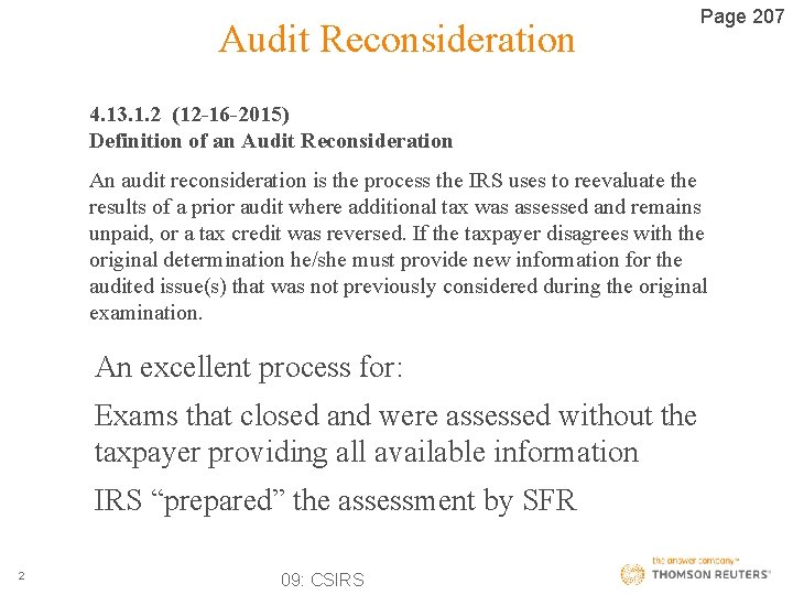 Audit Reconsideration Page 207 4. 13. 1. 2 (12 -16 -2015) Definition of an