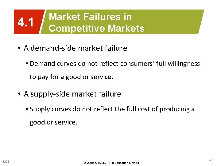 4. 1 Market Failures in Competitive Markets • A demand-side market failure • Demand