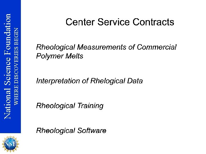 WHERE DISCOVERIES BEGIN National Science Foundation 