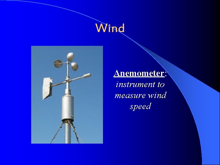 Wind Anemometer: instrument to measure wind speed 