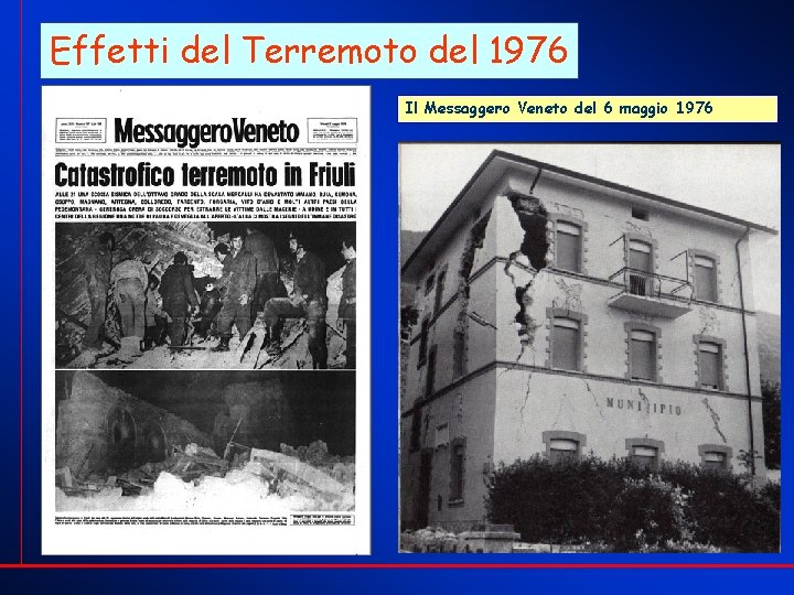 Effetti del Terremoto del 1976 Il Messaggero Veneto del 6 maggio 1976 
