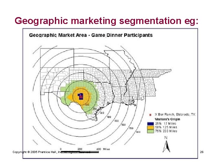 Geographic marketing segmentation eg: Copyright © 2005 Prentice Hall, Inc. All rights reserved. 26