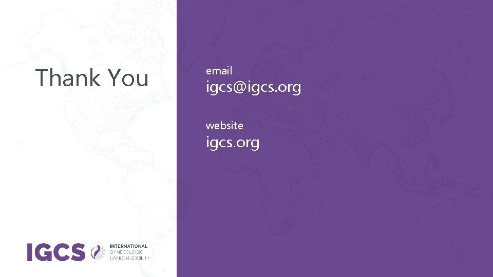 Thank You email igcs@igcs. org website igcs. org 