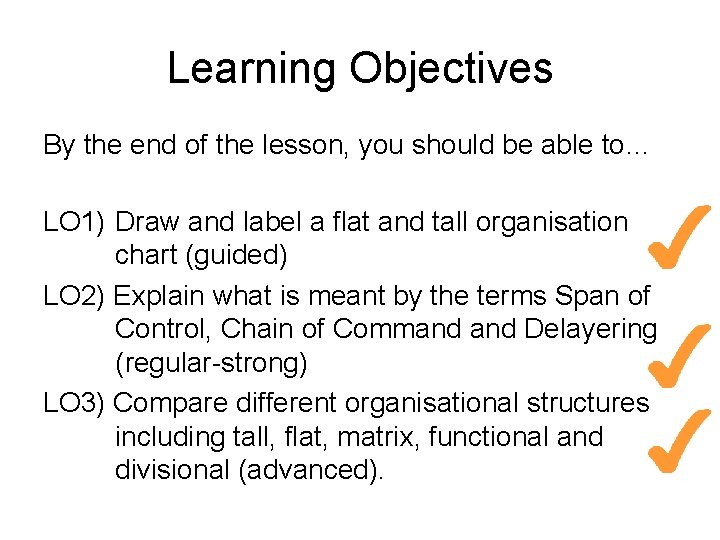 Learning Objectives By the end of the lesson, you should be able to… LO