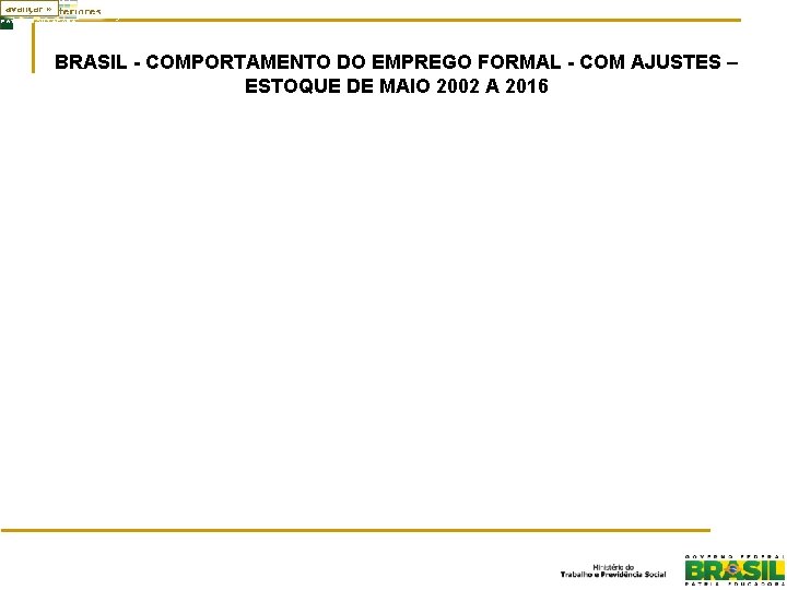 BRASIL - COMPORTAMENTO DO EMPREGO FORMAL - COM AJUSTES – ESTOQUE DE MAIO 2002