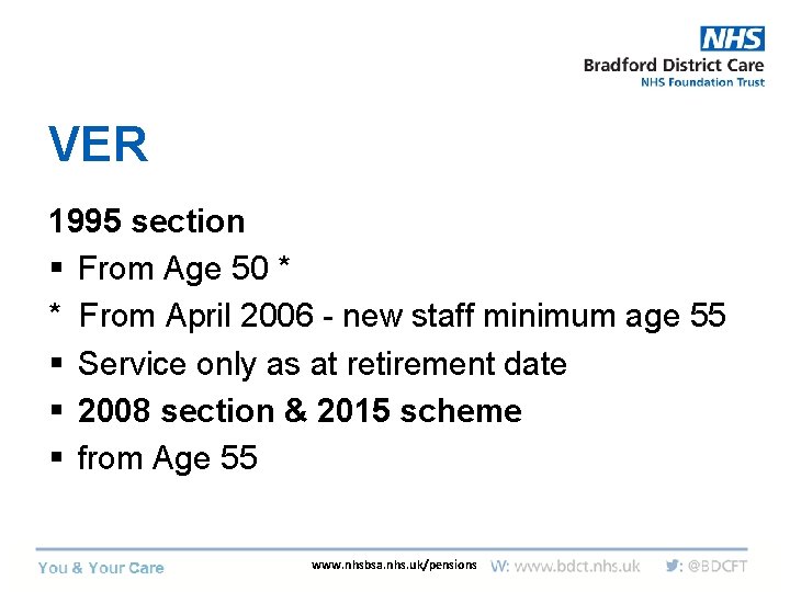 VER 1995 section § From Age 50 * * From April 2006 - new