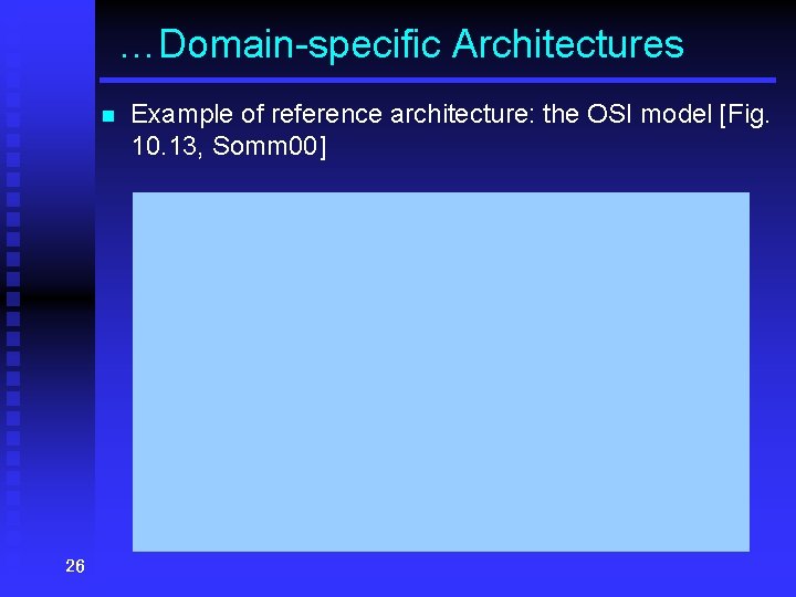 …Domain-specific Architectures n 26 Example of reference architecture: the OSI model [Fig. 10. 13,