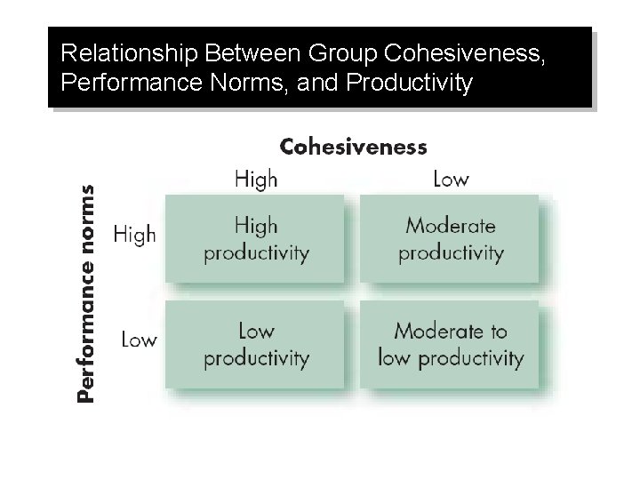 Relationship Between Group Cohesiveness, Performance Norms, and Productivity 
