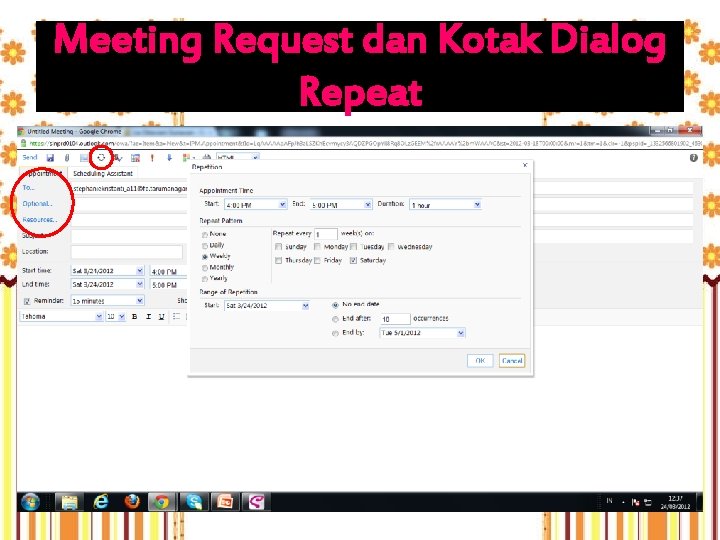 Meeting Request dan Kotak Dialog Repeat 