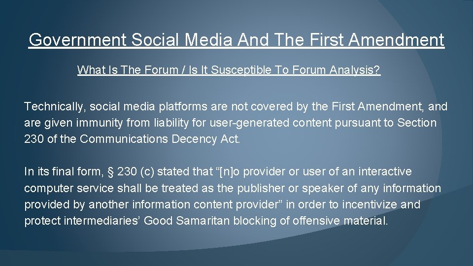 Government Social Media And The First Amendment What Is The Forum / Is It