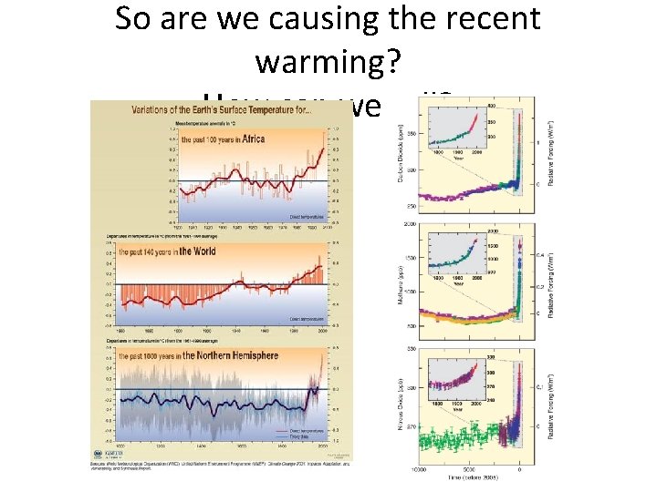 So are we causing the recent warming? How can we tell? 