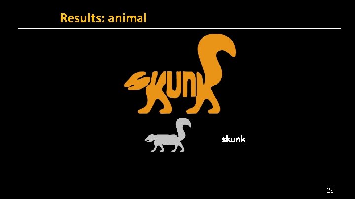 Results: animal skunk 29 