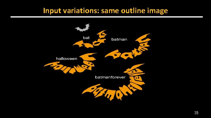 Input variations: same outline image 35 