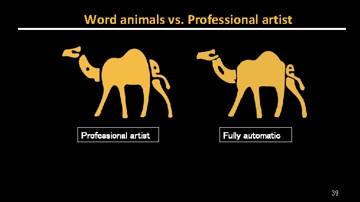 Word animals vs. Professional artist Fully automatic 39 