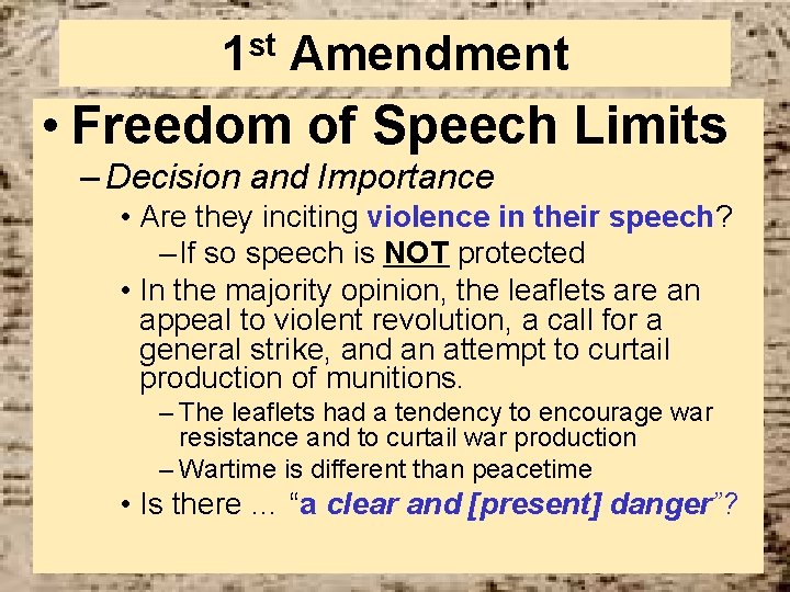 st 1 Amendment • Freedom of Speech Limits – Decision and Importance • Are